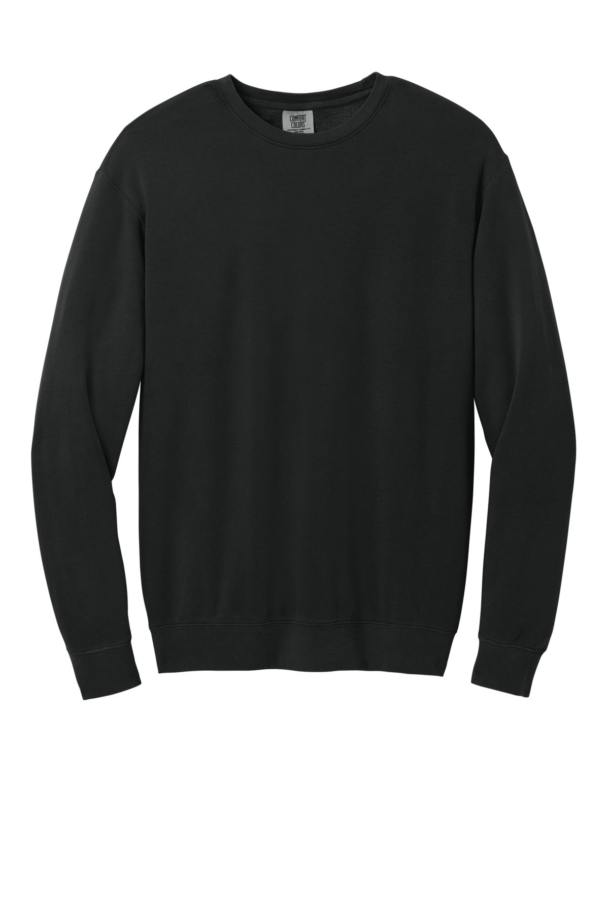 Comfort Colors Lightweight Crewneck Sweatshirt — 1466 — Black flat front