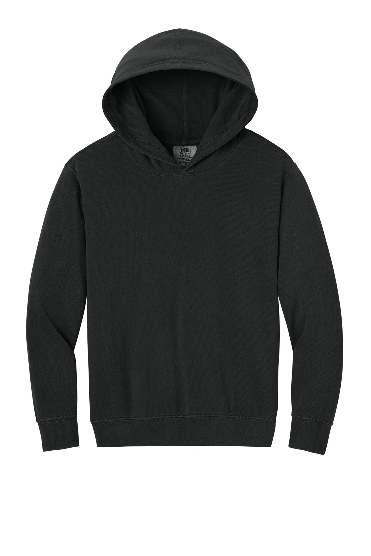 Comfort Colors Youth Lightweight Hooded Sweatshirt — 1467Y — Black flat front