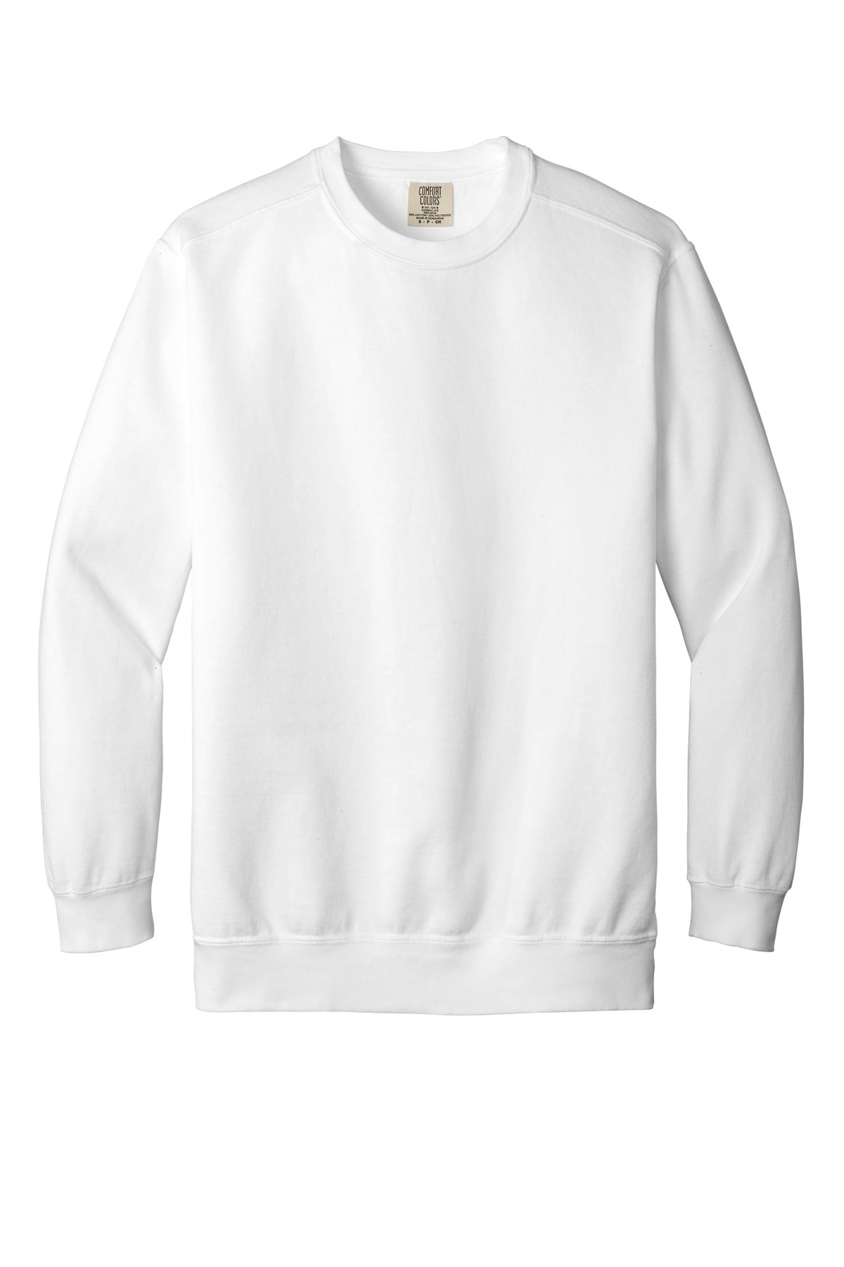 Comfort Colors Crewneck Sweatshirt — 1566 — White flat front