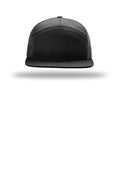 Richardson 7-Panel Structured Trucker Hat — 168 — Black flat front