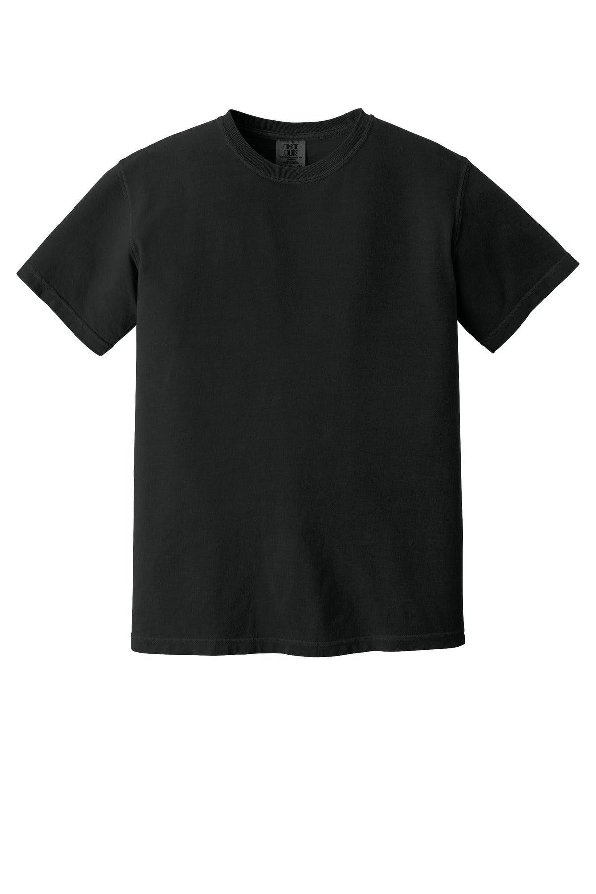 Comfort Colors 100% Cotton T-shirt - Embroidered — 1717 — Black flat front