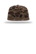 Richardson Umpqua Camo Snapback Baseball Hat - Embroidered — 256P — Bark Duck Camo/ Brown flat front