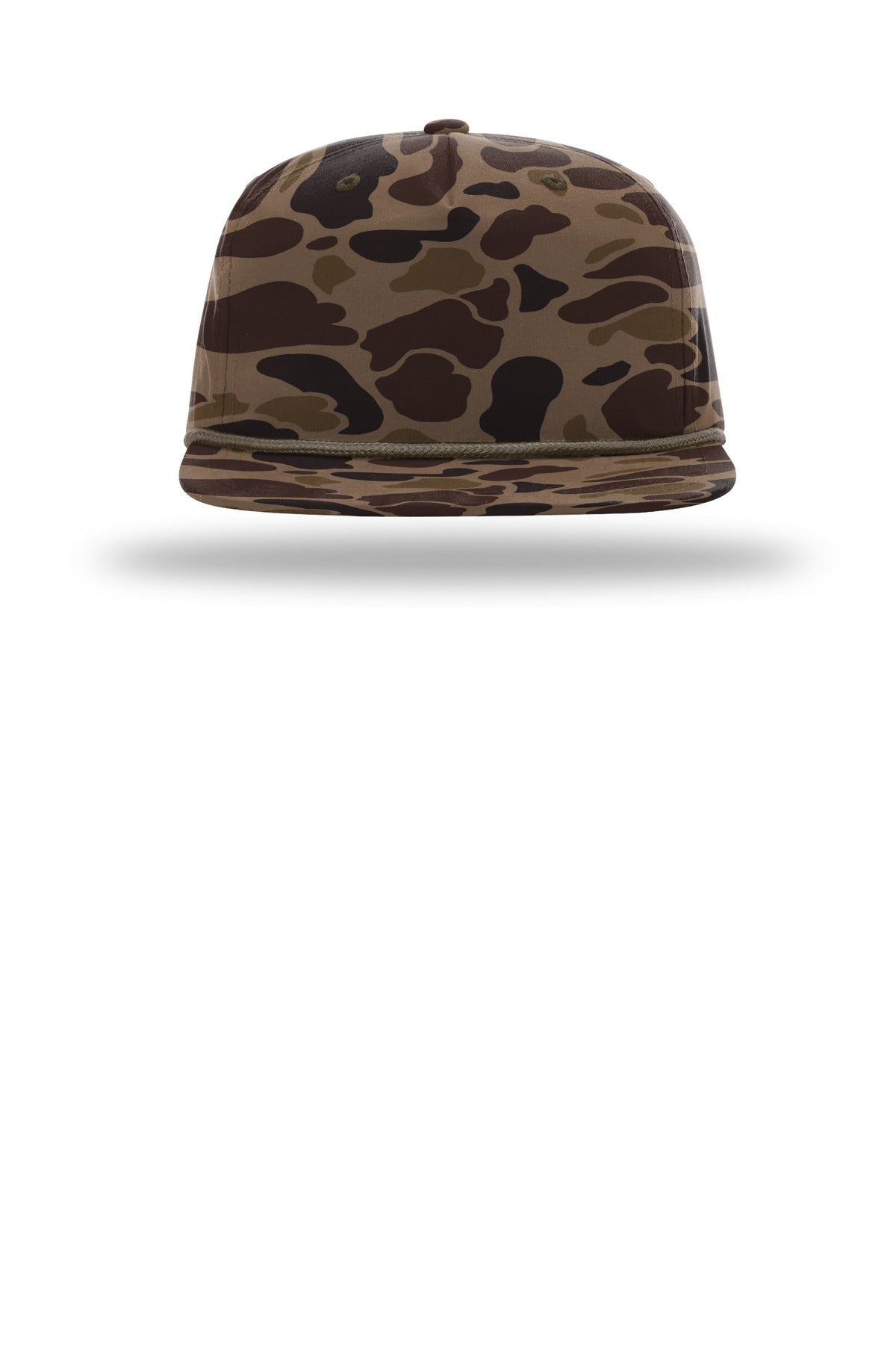 Richardson Umpqua Camo Snapback Baseball Hat - Embroidered — 256P — Bark Duck Camo/ Brown flat front