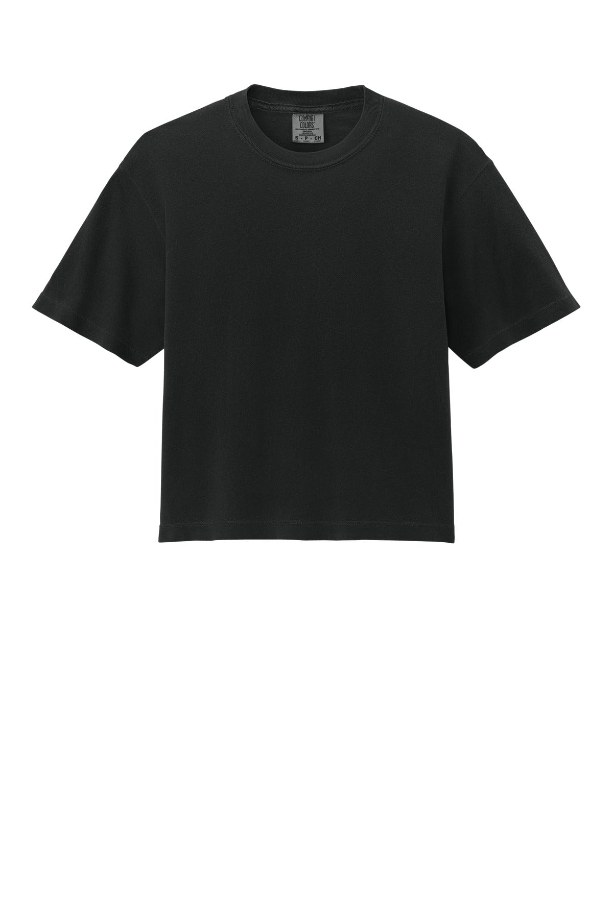 Comfort Colors Women's Heavyweight Boxy Tee — 3023CL — Black flat front