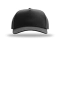 Richardson Champ Full Fabric Snapback Baseball Hat — 323FPC — Black flat front