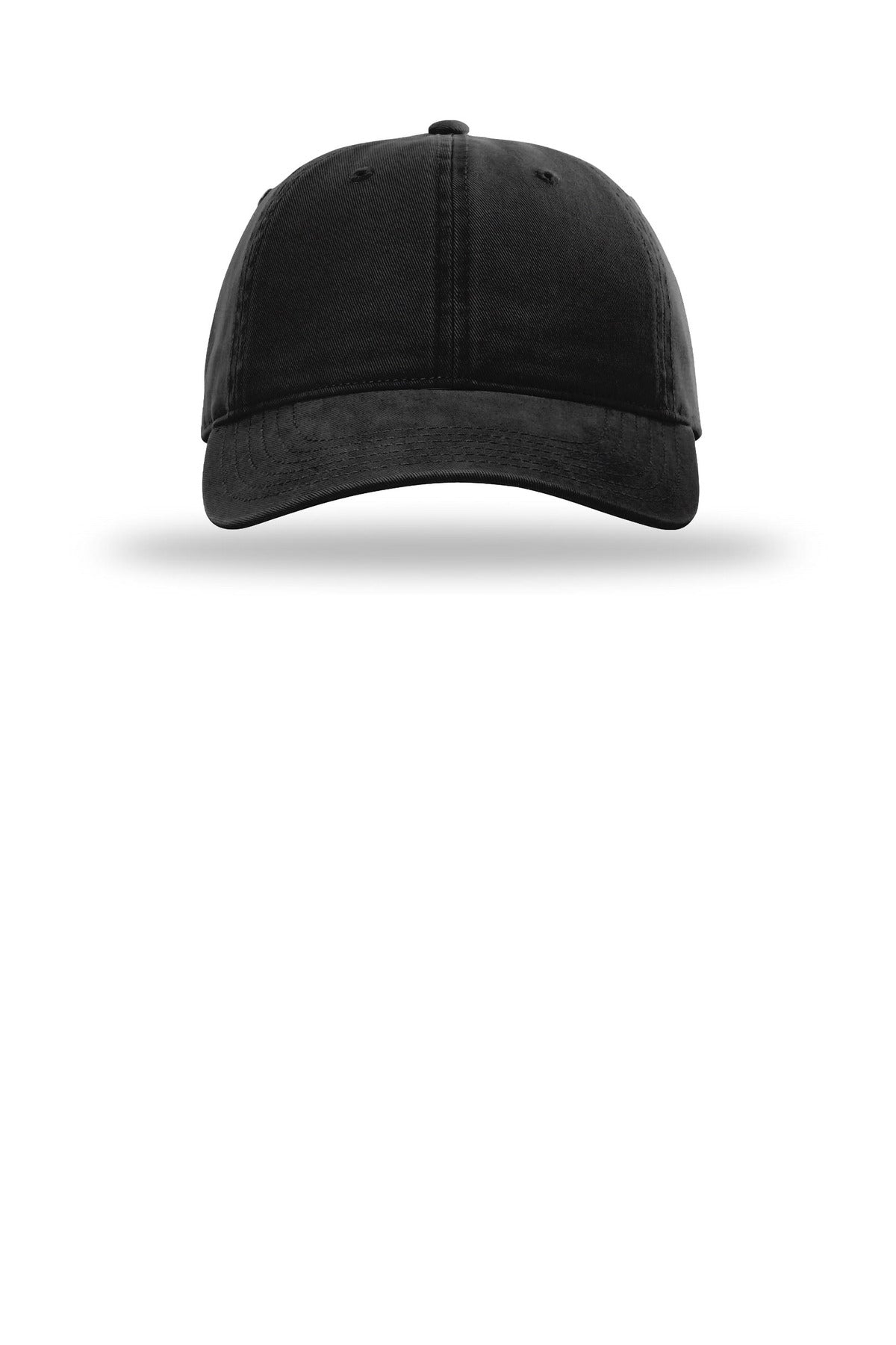 Richardson Peached Cotton Twill Cap — 326 — Black flat front