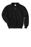 Jerzees Super Sweats 50/50 Quarter Zip Sweatshirt - Embroidered — 4528M — Black flat front
