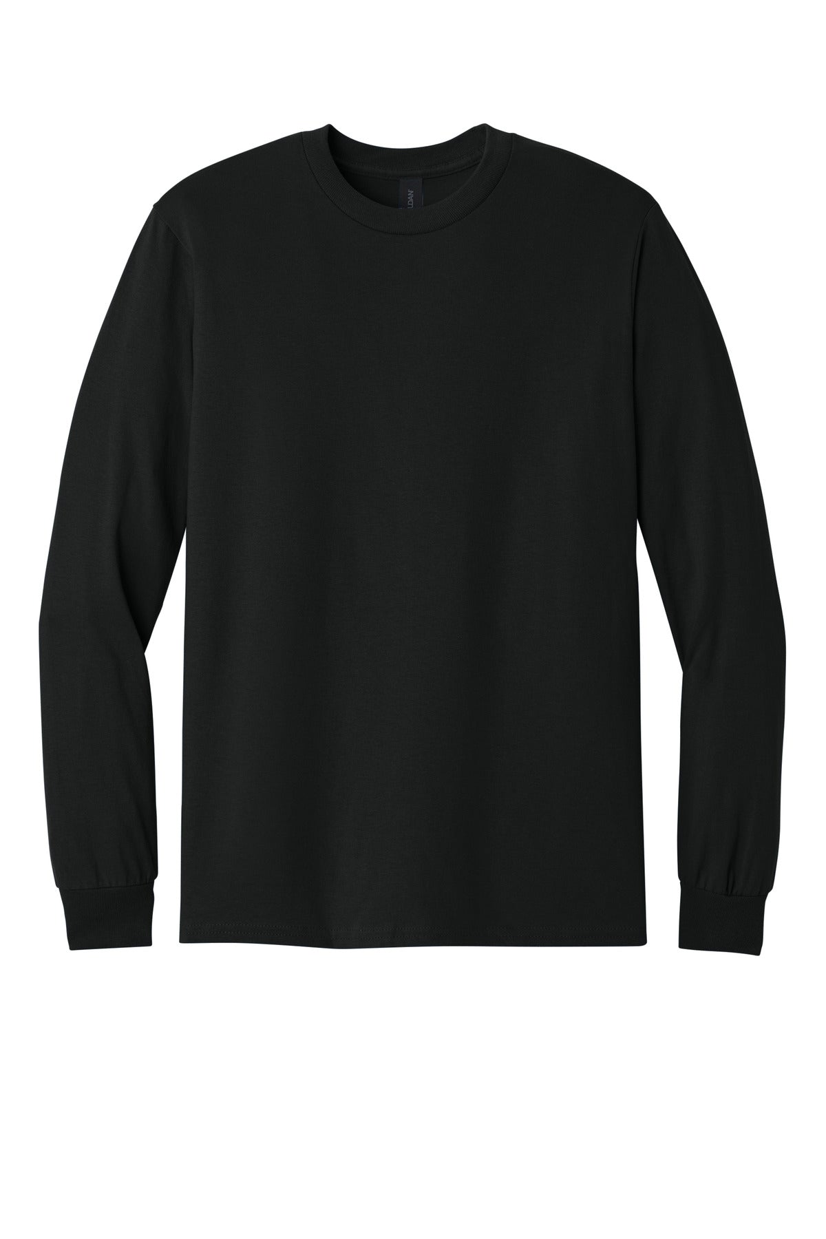 Gildan Youth 100% Cotton Long Sleeve T-shirt — 5400 — Black flat front