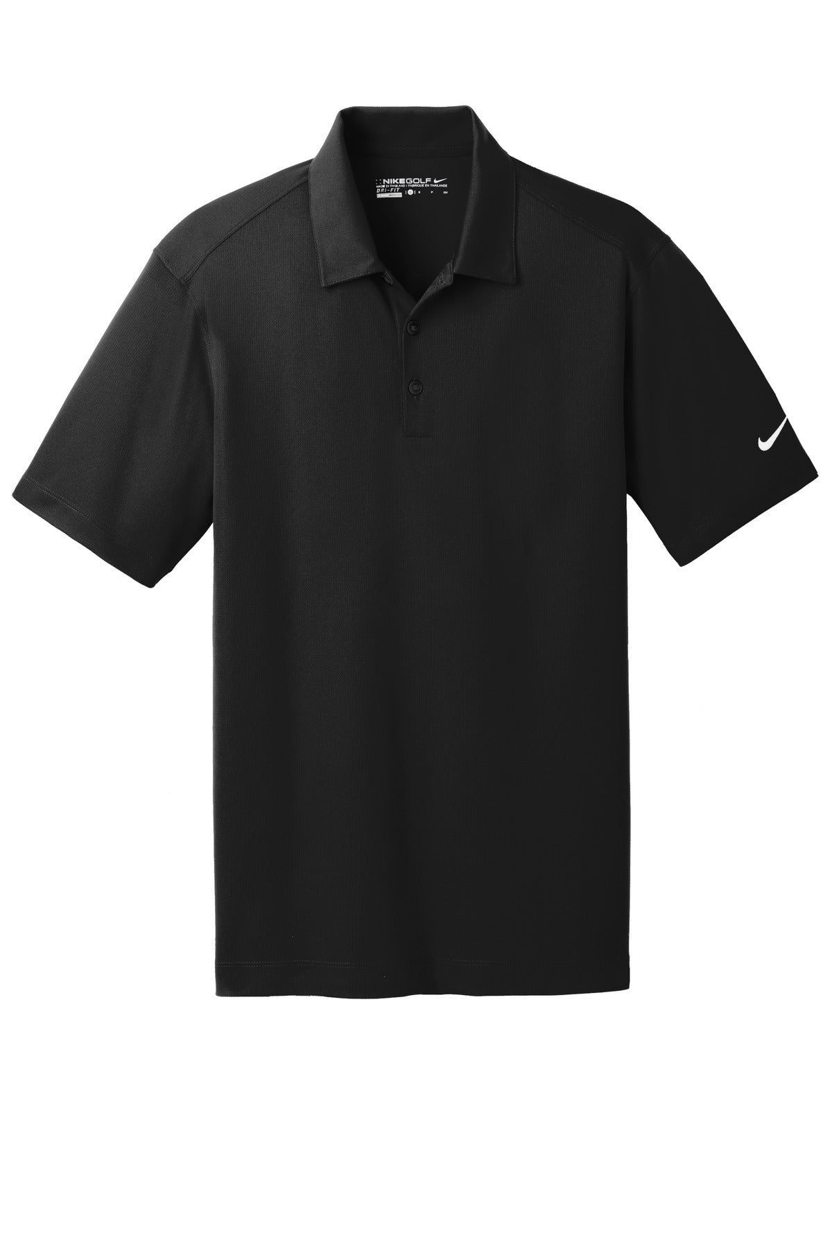 Nike Dri-FIT Vertical Mesh Polo — 637167 — Black flat front