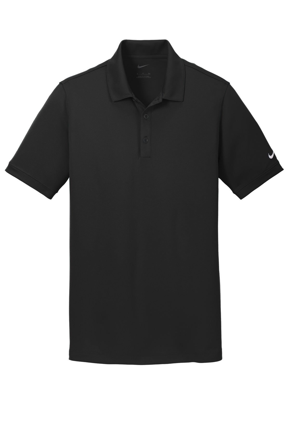 Nike Dri-FIT Solid Icon Pique Modern Fit Polo — 746099 — Black flat front