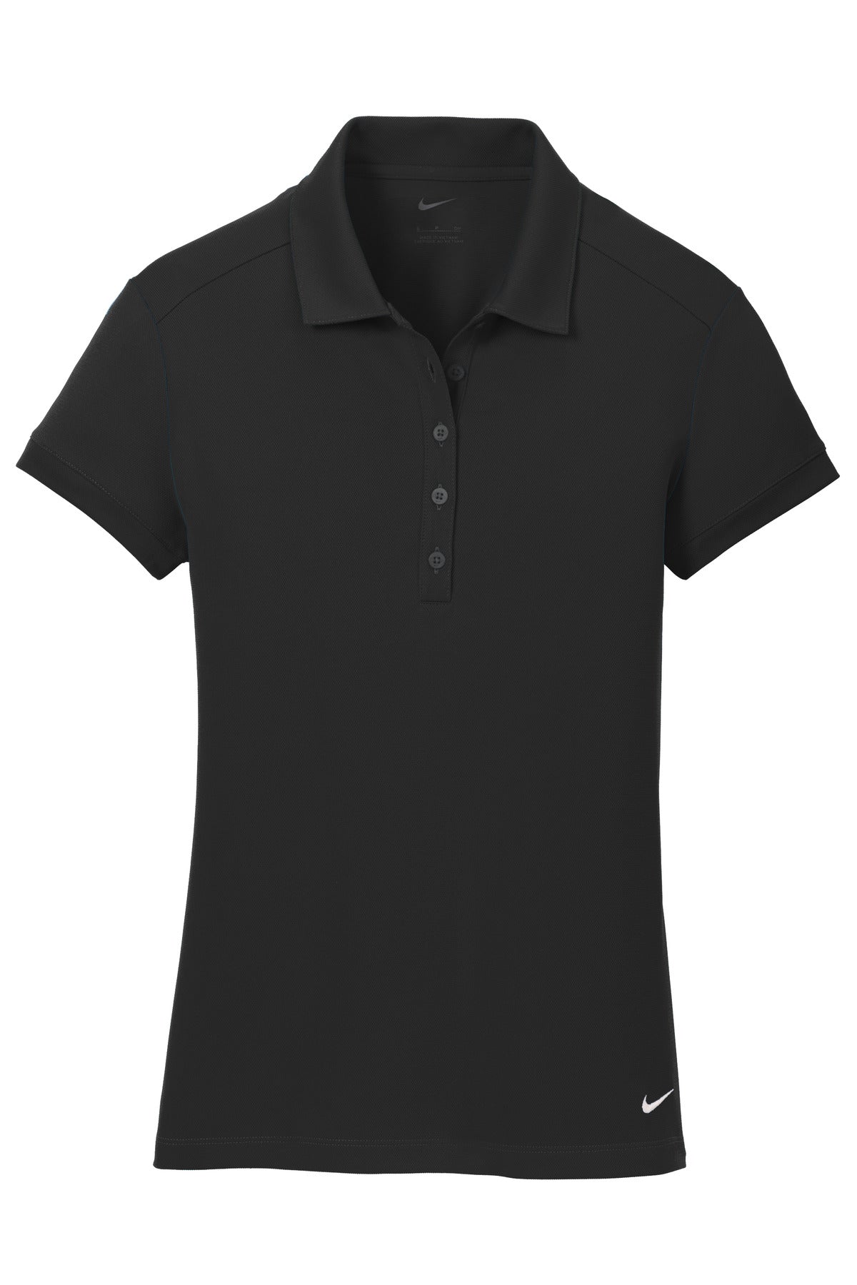 Nike Women's Dri-FIT Solid Icon Pique Modern Fit Polo. 7461 — 746100 — Black flat front