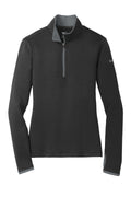 Nike Women's Dri-FIT Stretch 1/2-Zip Cover-Up — 779796 — Black/ Dark Grey flat front