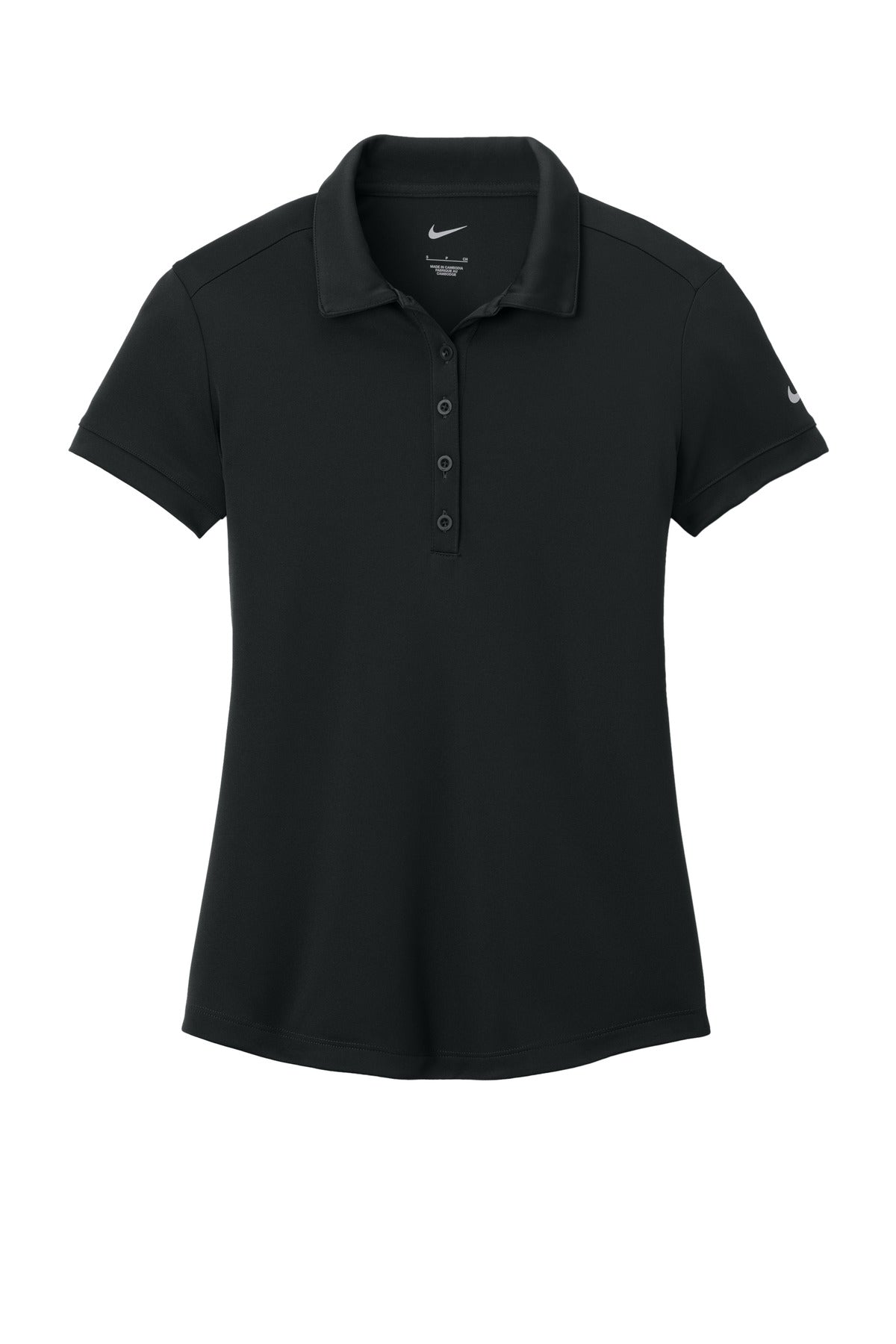 Nike Women's Dri-FIT Players Modern Fit Polo — 811807 — Black flat front