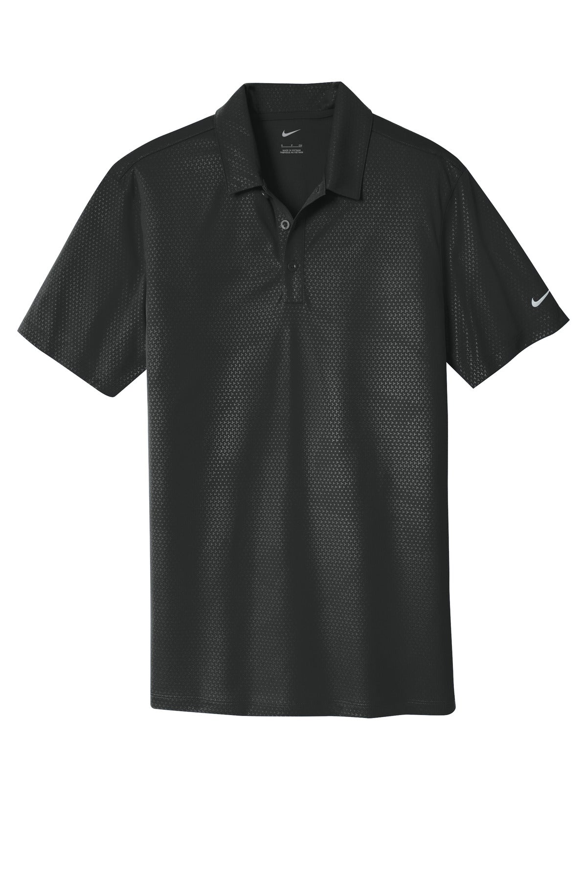 Nike Dri-FIT Embossed Tri-Blade Polo — 838964 — Black flat front