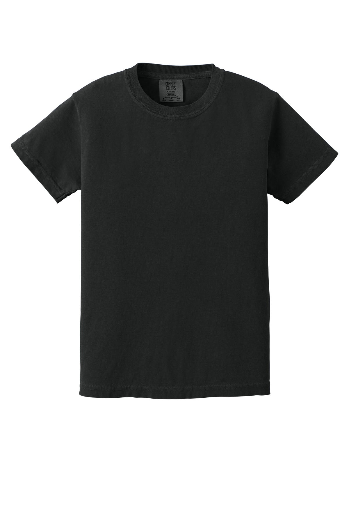 Comfort Colors Youth Heavyweight T-shirt — 9018 — Black flat front