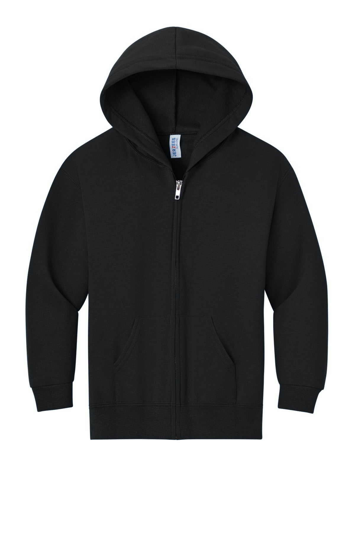 Jerzees Nublend 50/50 Zip Hoodie — 993B — Black flat front