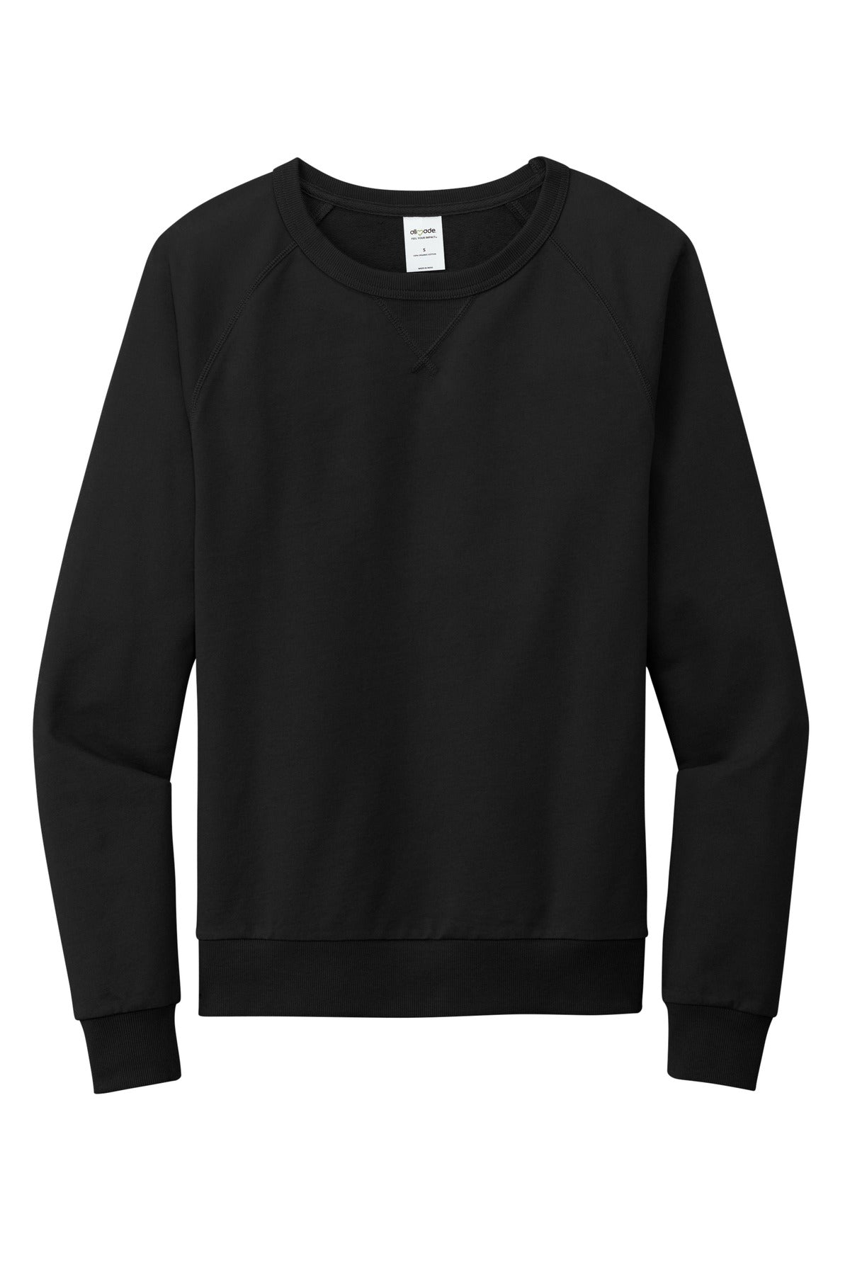 Allmade Organic French Terry Crewneck Sweatshirt — AL4004 — Deep Black flat front