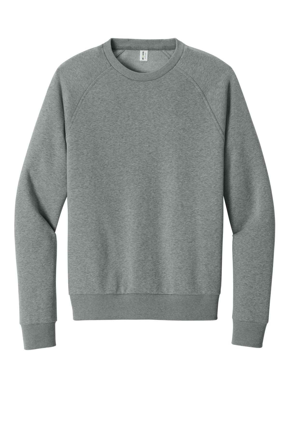 Allmade Organic Jersey Blend Fleece Crewneck Sweatshirt — AL5004 — Aluminum Grey Heather flat front