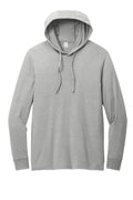 Allmade Tri-Blend Recycled Hooded Long Sleeve T-shirt — AL6003 — Aluminum Grey flat front