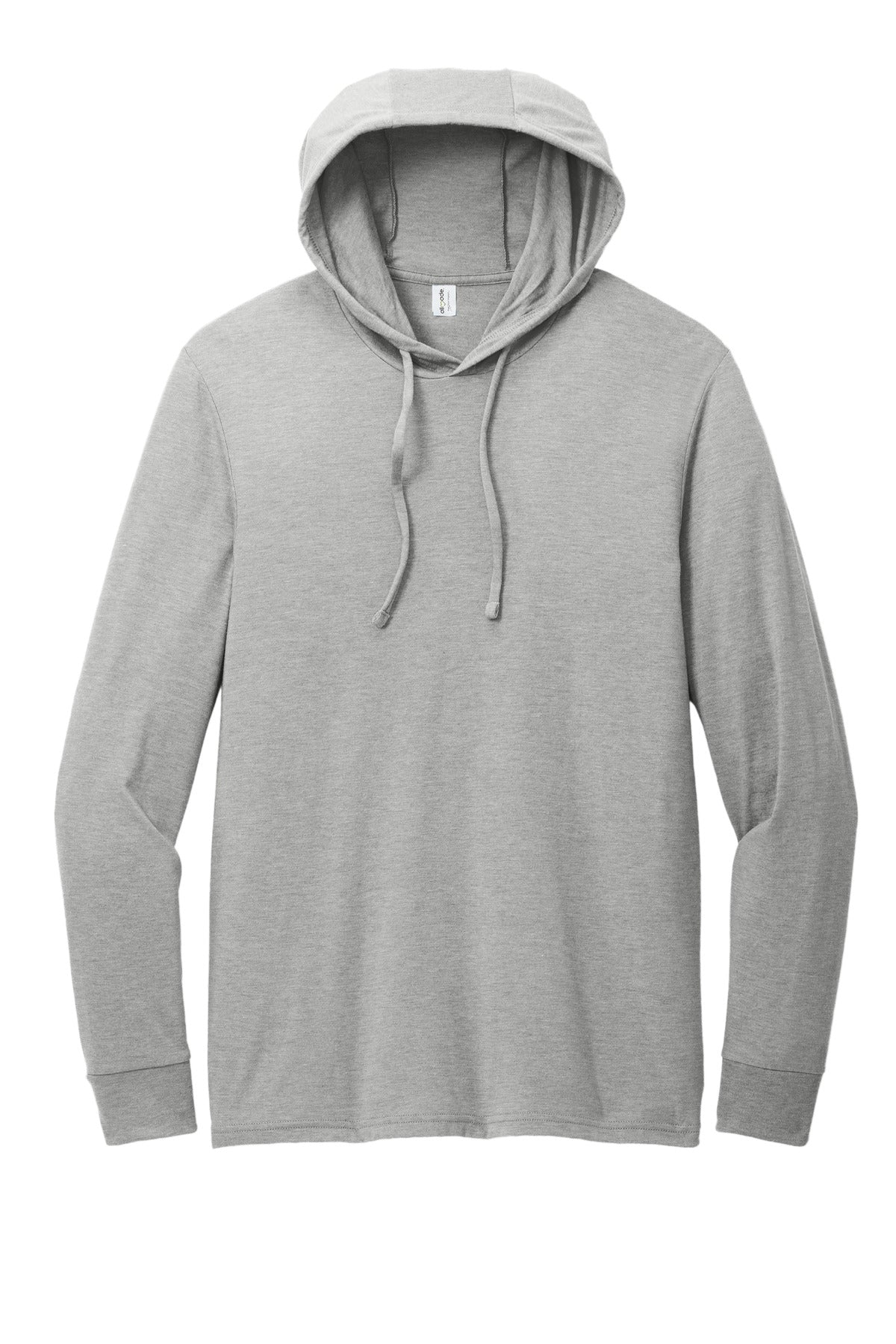 Allmade Tri-Blend Recycled Hooded Long Sleeve T-shirt — AL6003 — Aluminum Grey flat front