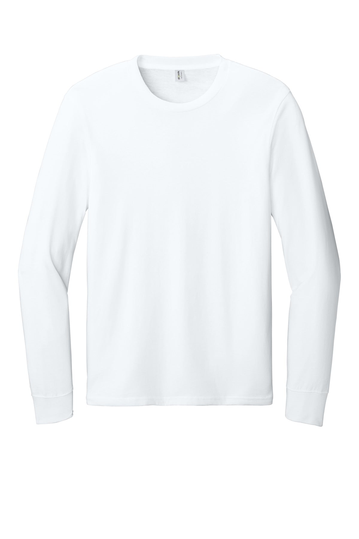 Allmade Organic Cotton Crewneck Long Sleeve T-shirt — AL6104 — Bright White flat front