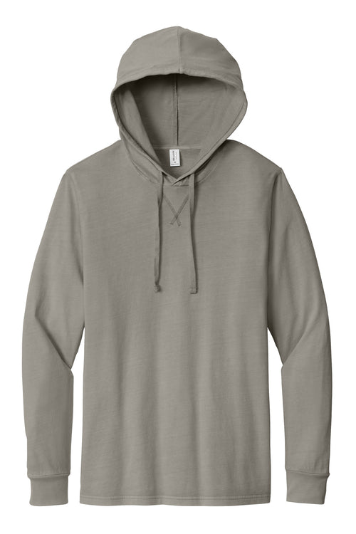 Allmade Mineral Dye Organic Cotton Hooded Long Sleeve T-shirt — AL6305 — Driftwood Grey flat front