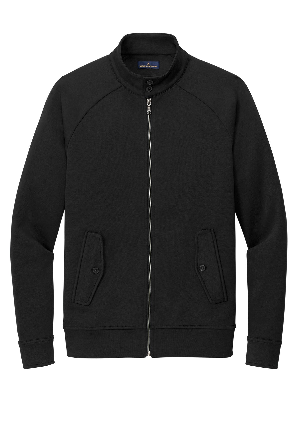 Brooks Brothers Double-Knit Full Zip Sweatshirt — BB18210 — Deep Black flat front
