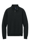 Brooks Brothers Diamond Quilt Quarter Zip Sweatshirt — BB18212 — Deep Black flat front