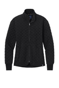 Brooks Brothers Women's Diamond Quilted Full Zip Jacket — BB18213 — Deep Black flat front