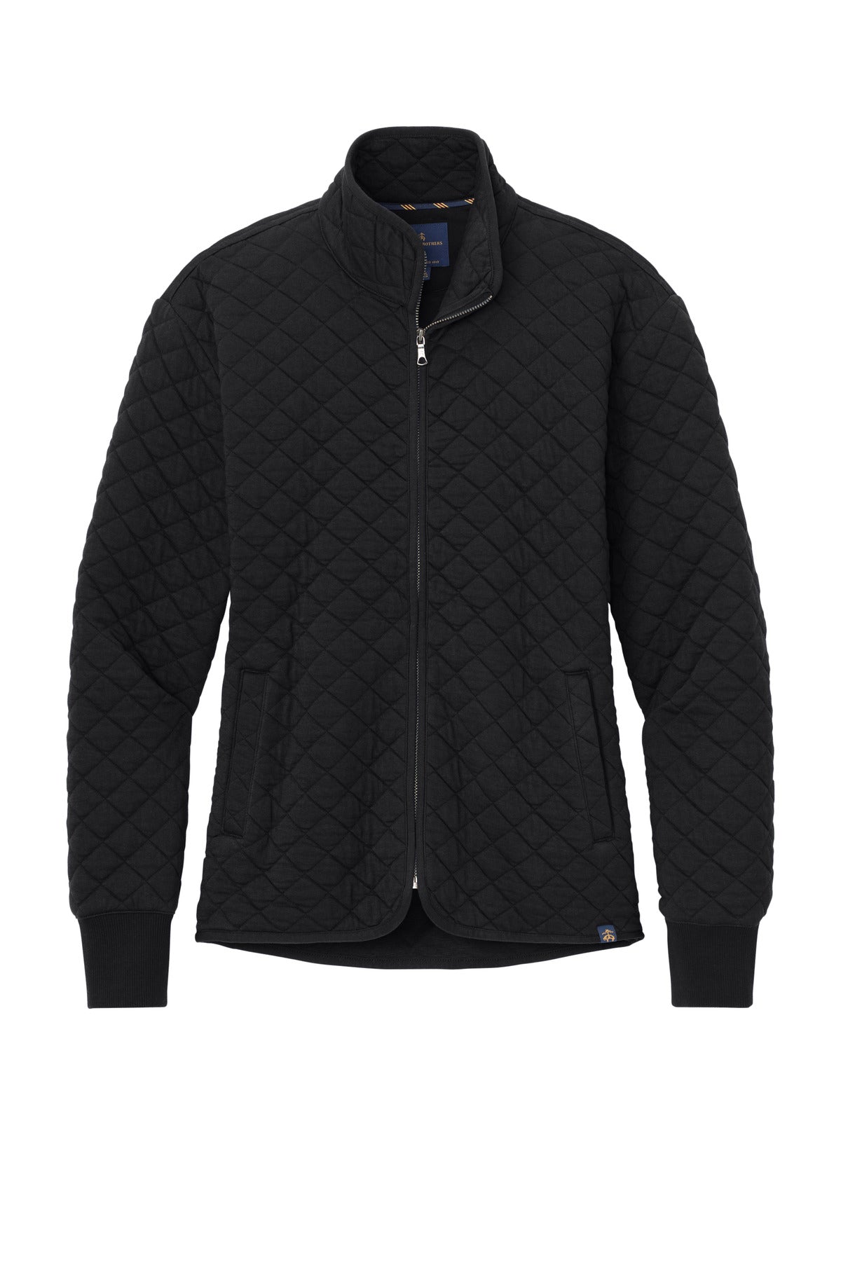 Brooks Brothers Women's Diamond Quilted Full Zip Jacket — BB18213 — Deep Black flat front