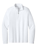 Brooks Brothers Luxe Performance Recycled UPF 50+ Quarter Zip Pullover — BB18214 — White flat front