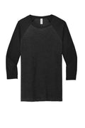 Canada - Bella + Canvas Lightweight Raglan T-shirt — BC3200 — Black Heather/ Black flat front