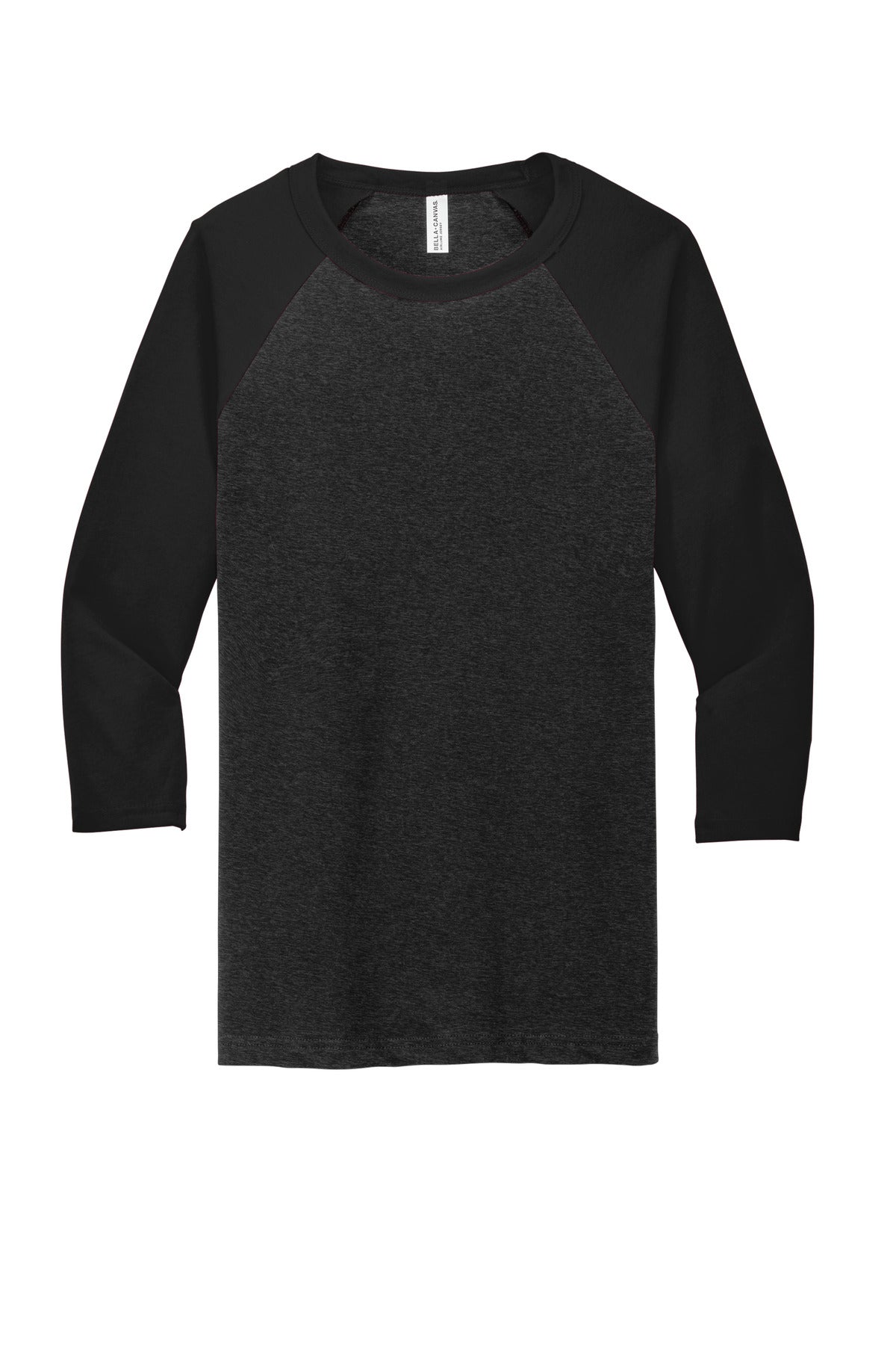 Canada - Bella + Canvas Lightweight Raglan T-shirt — BC3200 — Black Heather/ Black flat front