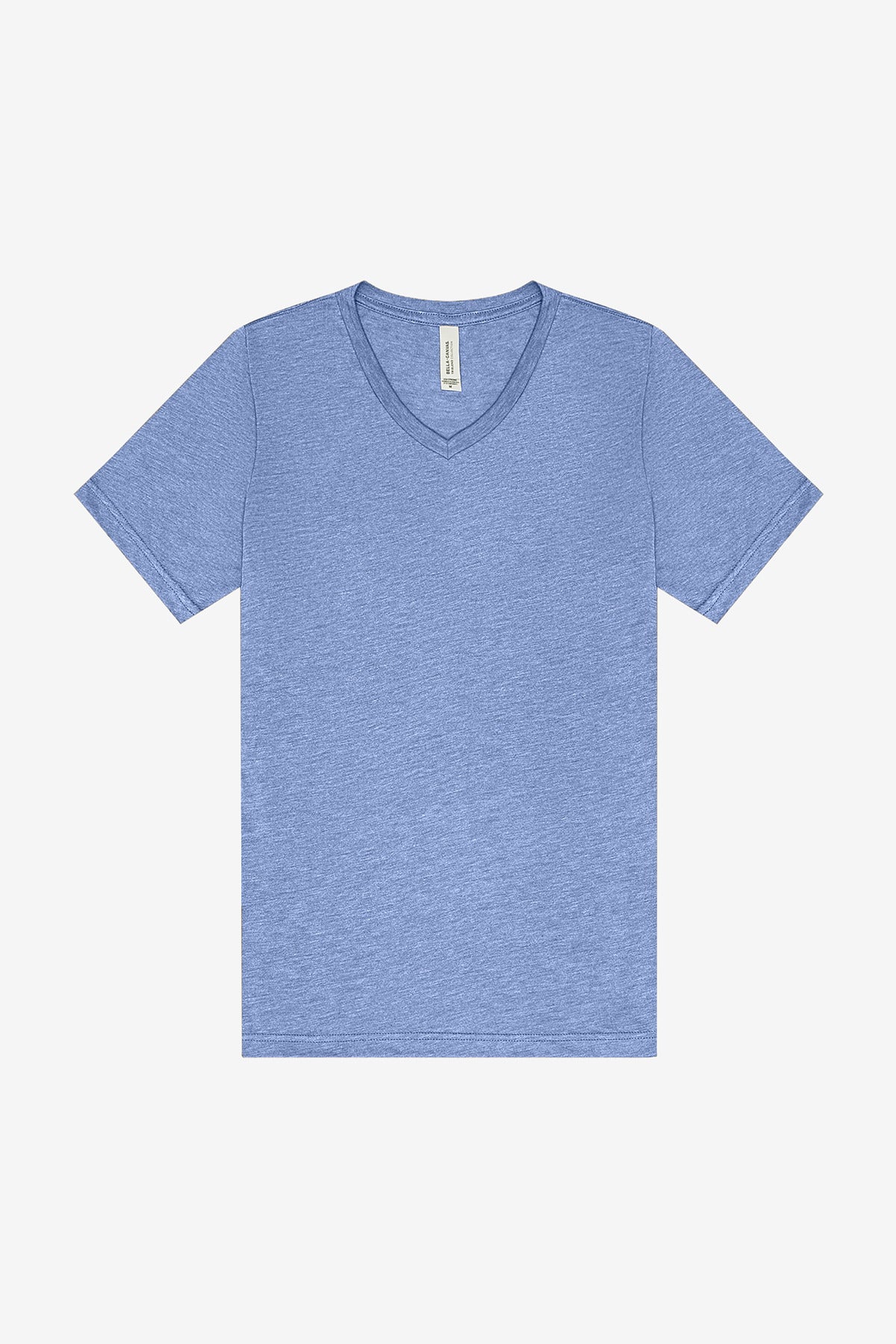 Bella + Canvas Tri-Blend V-Neck T-shirt — BC3415 — Blue Triblend flat front