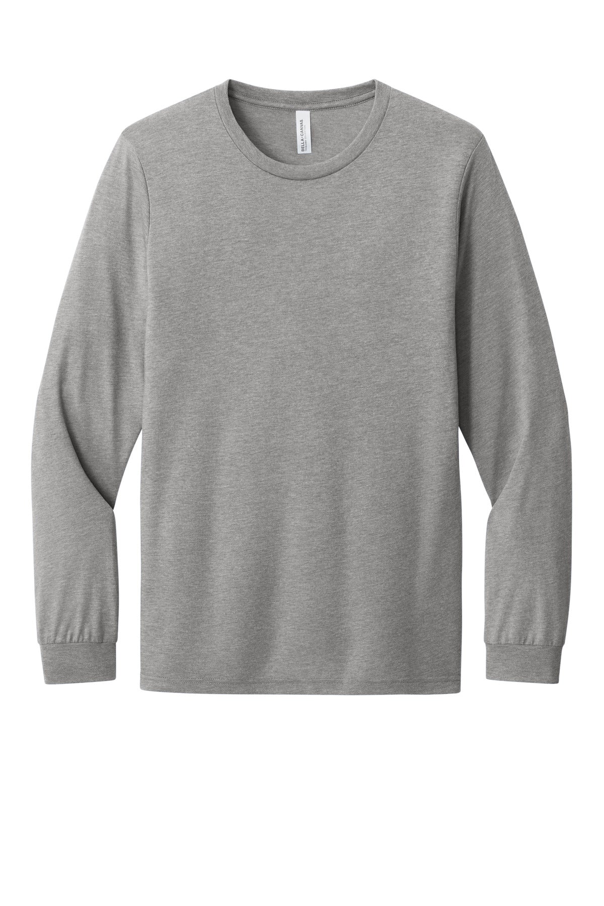 Bella + Canvas Tri-Blend Long Sleeve T-shirt — BC3513 — Athletic Grey Triblend flat front