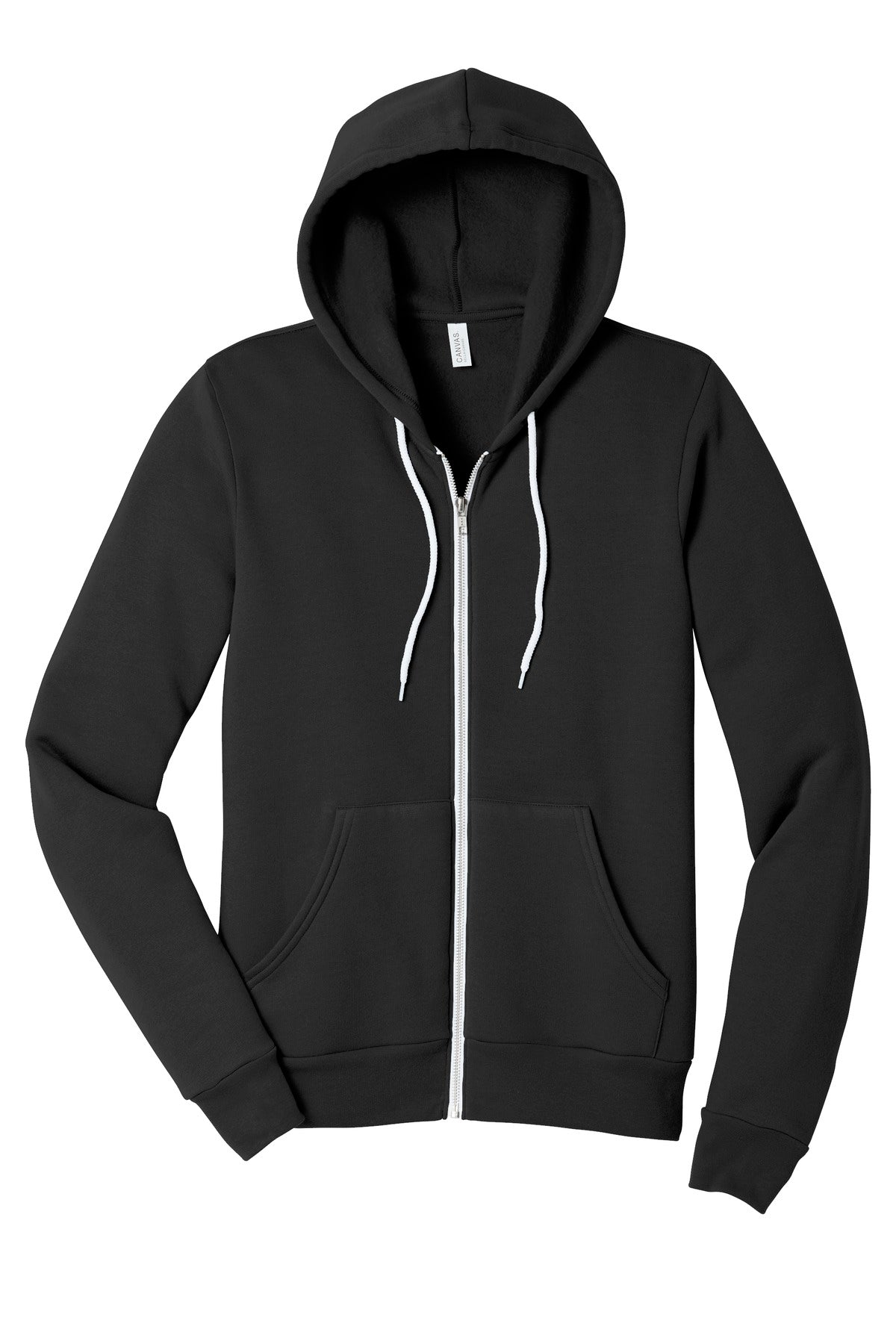 Bella + Canvas Youth Ultra Soft Zip Hoodie — BC3739 — Black flat front