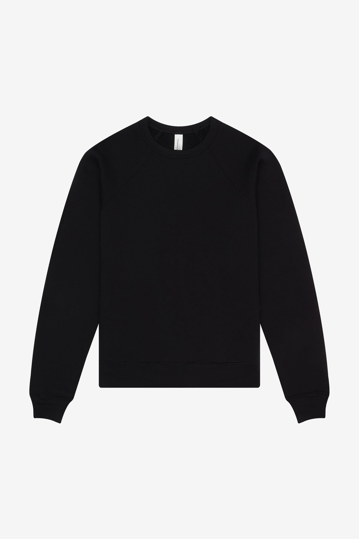 Bella + Canvas Youth Ultra Soft Crewneck Sweatshirt — BC3901Y — Black flat front