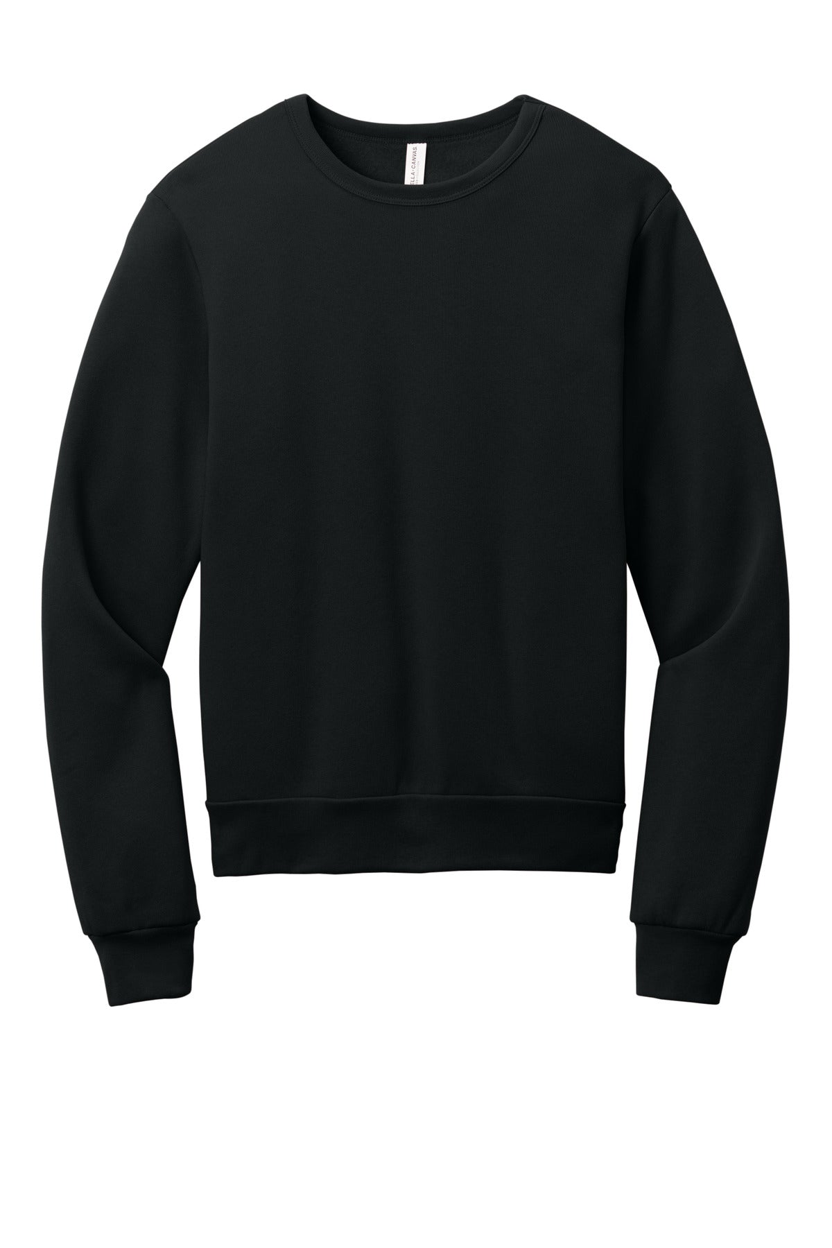 Bella + Canvas Sponge Fleece Crewneck Sweatshirt — BC3911 — Black flat front