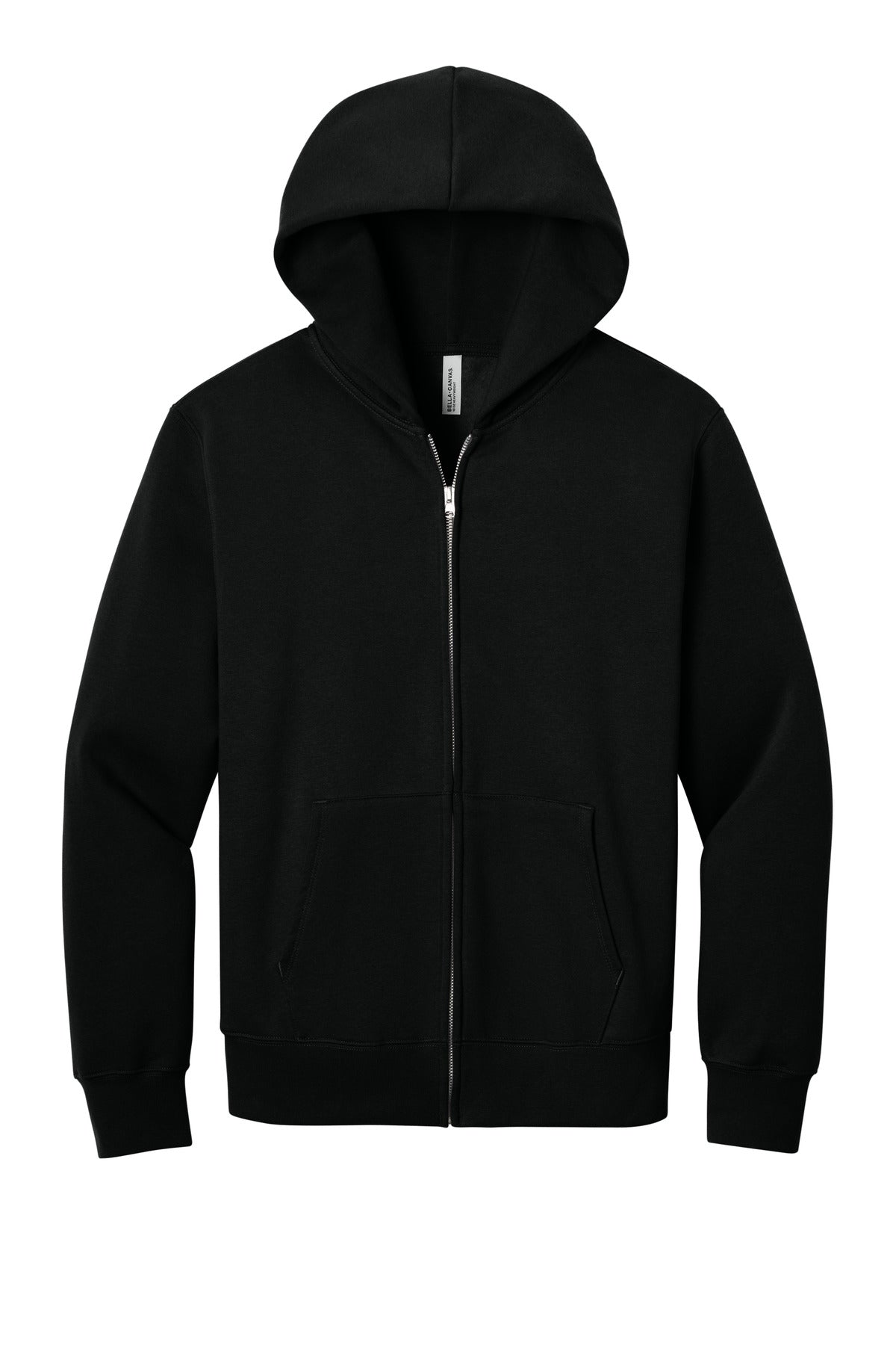 Bella + Canvas Heavyweight Full Zip Hoodie — BC4739 — Black flat front