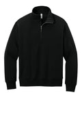Bella + Canvas Heavyweight Fleece Quarter-Zip Sweatshirt — BC4740 — Black flat front