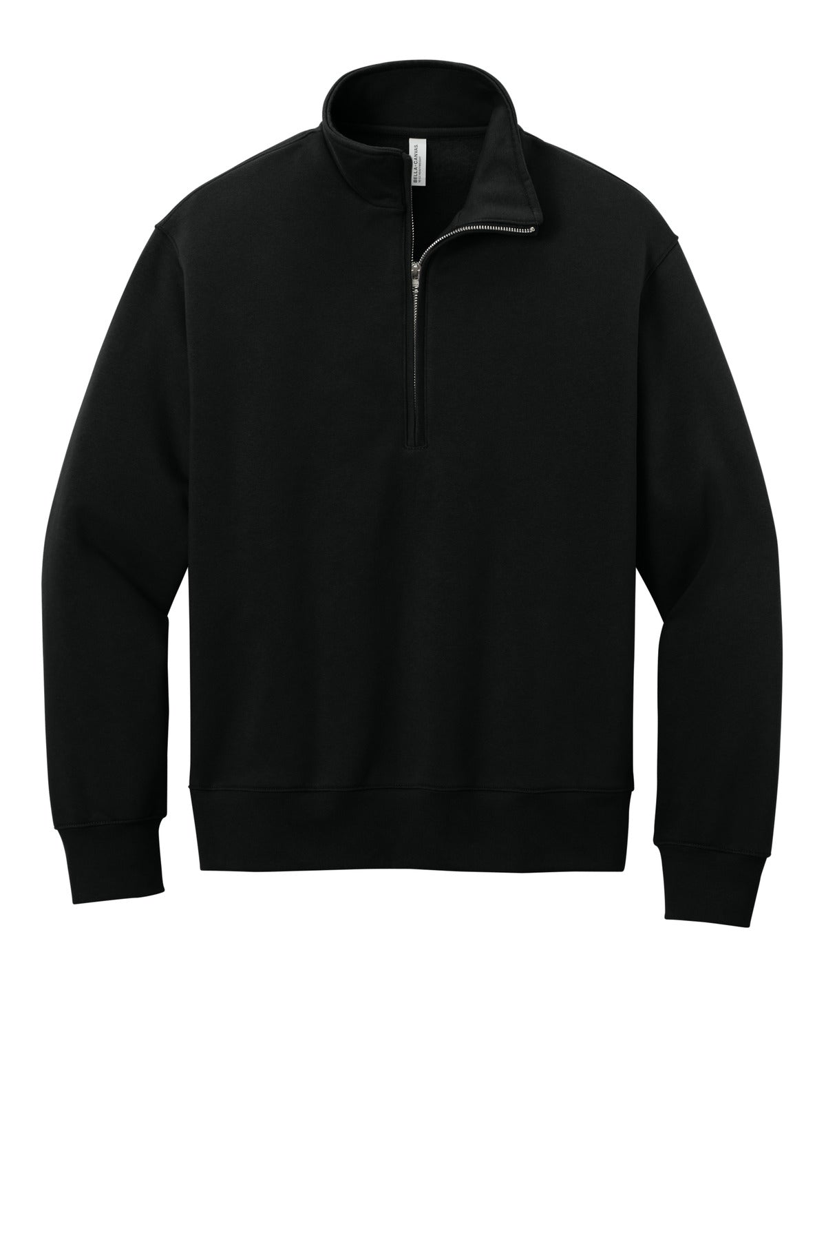 Bella + Canvas Heavyweight Fleece Quarter-Zip Sweatshirt — BC4740 — Black flat front
