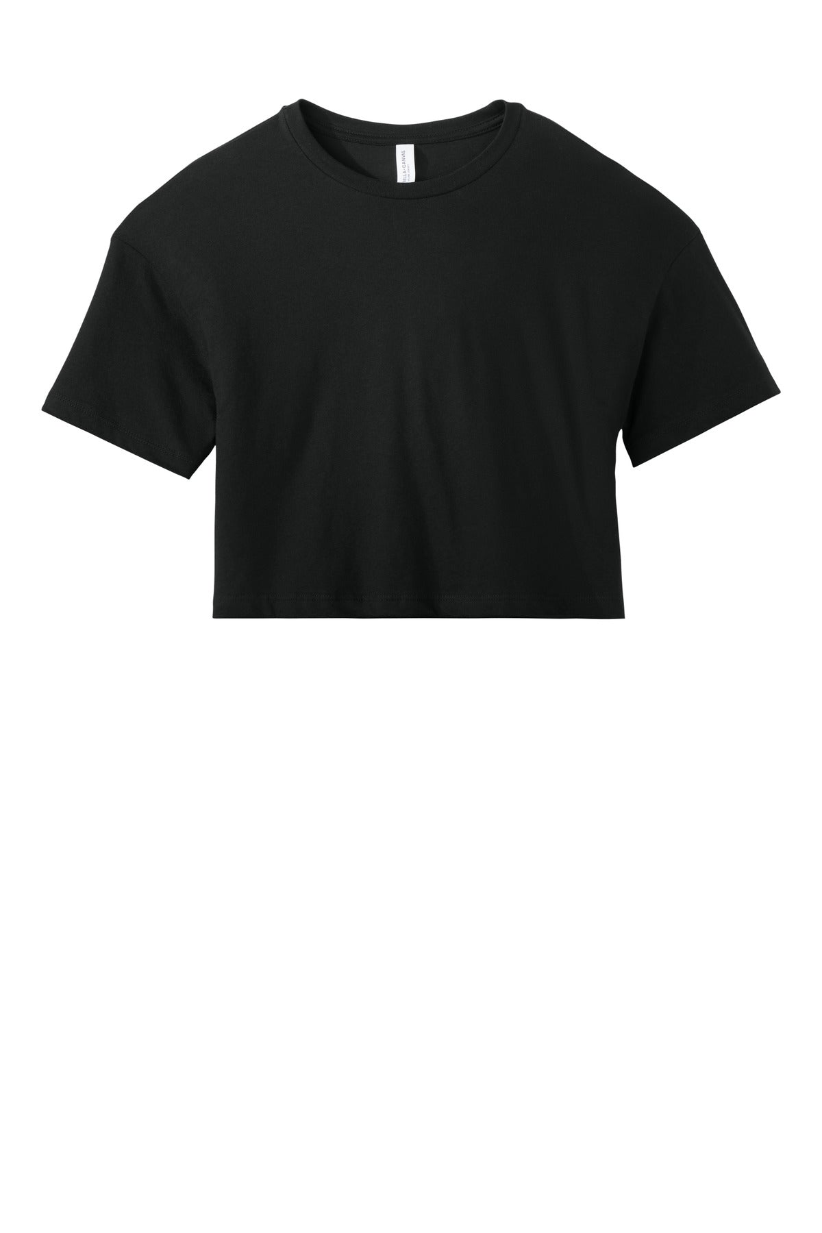 Bella + Canvas  Women's Jersey Cropped T-shirt — BC6482 — Black flat front