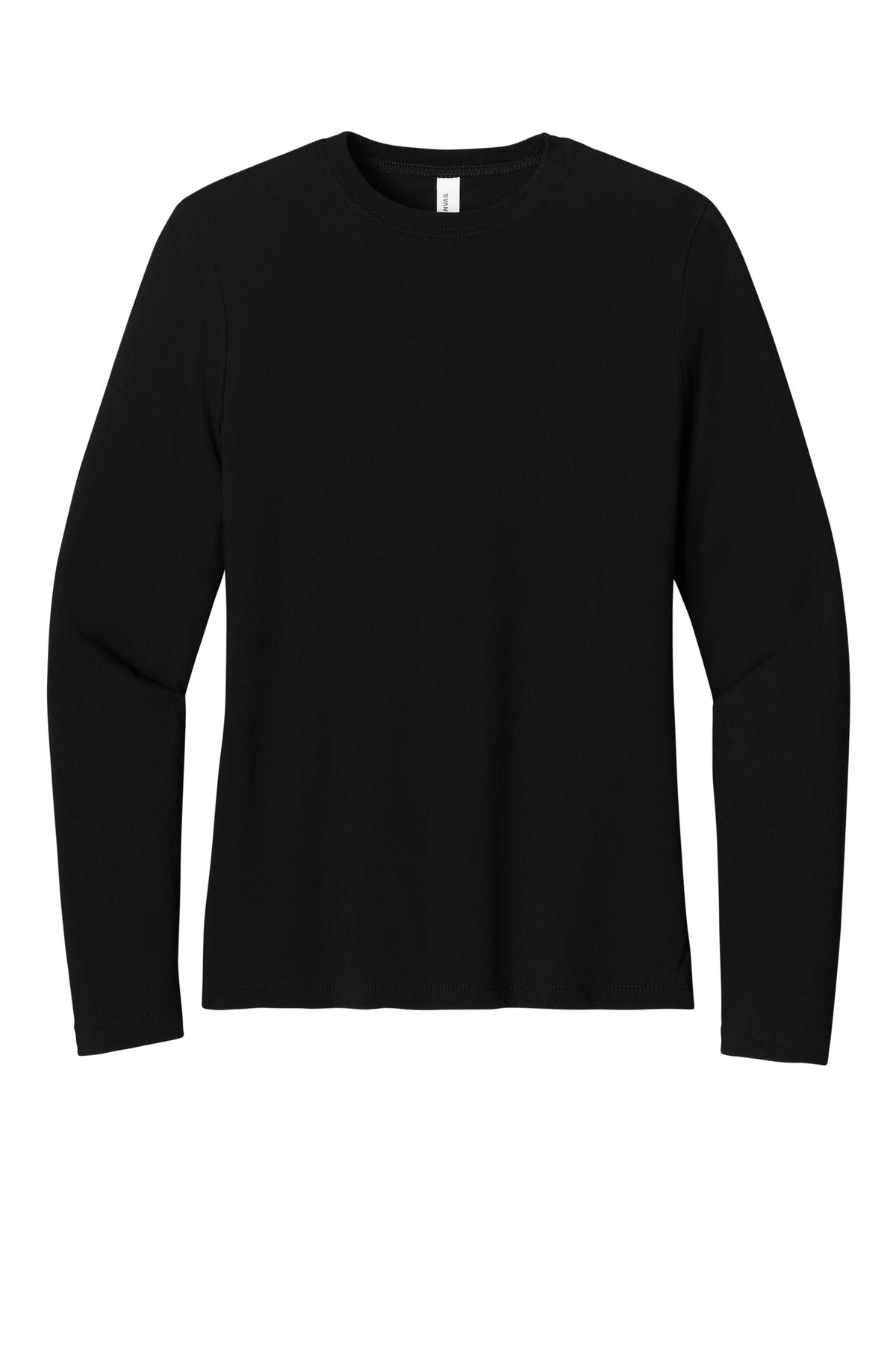 Bella + Canvas Women's Jersey Long Sleeve T-shirt — BC6500 — Black flat front