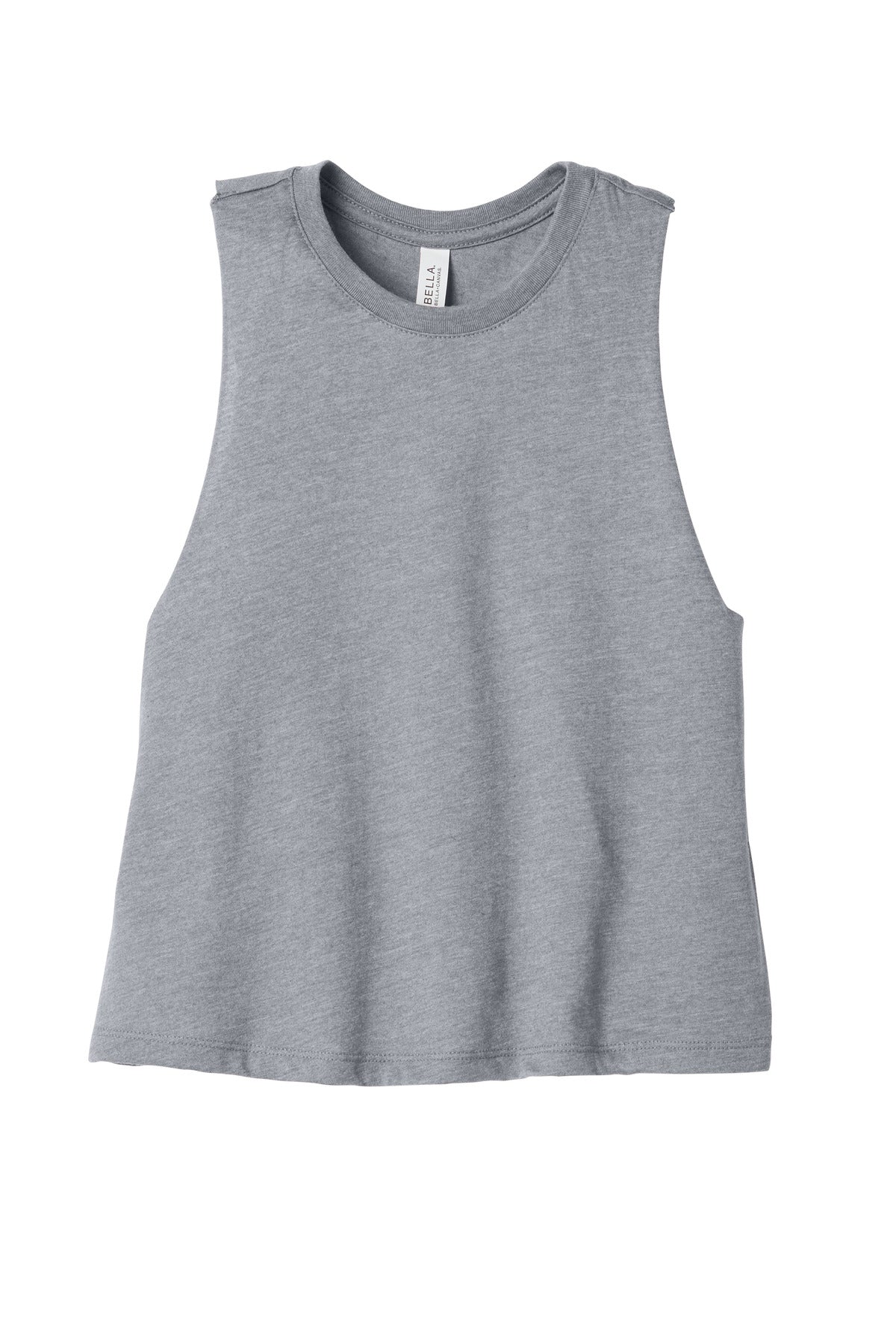 Bella + Canvas Women's Racerback Crop Tank Top — BC6682 — Athletic Heather flat front