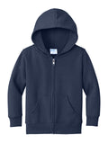 Port & Company Toddler Core 50/50 Zip Hoodie — CAR78TZH — Navy flat front