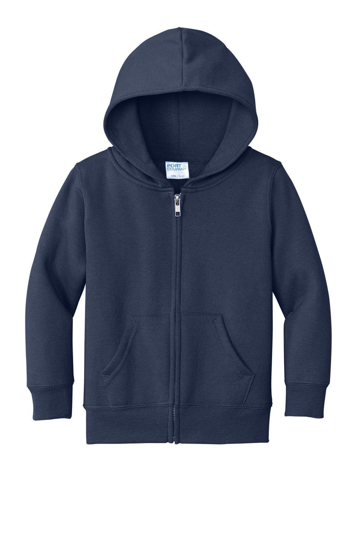 Port & Company Toddler Core 50/50 Zip Hoodie — CAR78TZH — Navy flat front