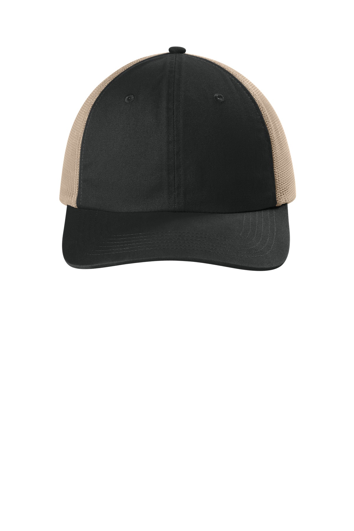 Comfort Colors Sunwashed Trucker Hat — CCST0 — Black flat front
