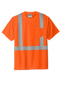 CornerStone Class 2 Mesh Safety Pocket T-shirt — CS200 — Safety Orange flat front