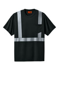 CornerStone Non-ANSI Enhanced Visibility Segmented Tape Safety Pocket  — CS206 — Black flat front