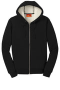 CornerStone DWR Heavyweight Sherpa-Lined Zip Hoodie — CS625 — Black flat front